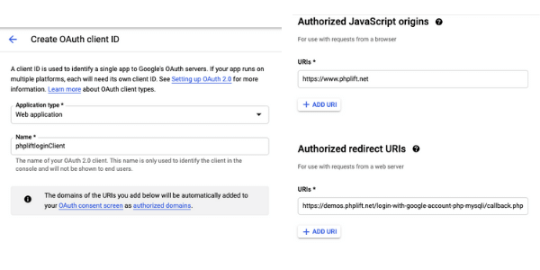 google project client id data